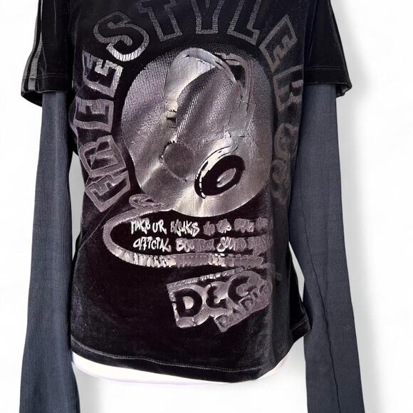 D&G Dolce & Gabbana Vintage Velvet Freestyle Radio Top (Made in Italy) - Picture 1 of 8
